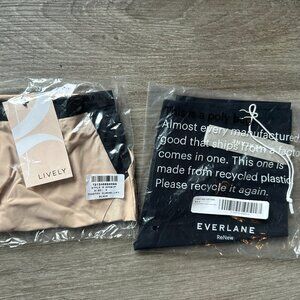 Everlane and Lively neutral hipster panty set